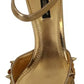 Dolce & Gabbana Gold Studs Vally Slingback Sandals Shoes
