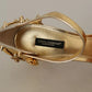 Dolce & Gabbana Gold Studs Vally Slingback Sandals Shoes