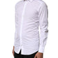 Dolce & Gabbana White GOLD Cotton Long Sleeves Dress Shirt