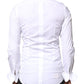 Dolce & Gabbana White GOLD Cotton Poplin Bib Formal Men Dress Shirt