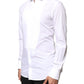 Dolce & Gabbana White GOLD Cotton Poplin Bib Formal Men Dress Shirt