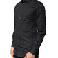 Dolce & Gabbana Black Cotton GOLD Long Sleeves Dress Shirt