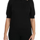 Dolce & Gabbana Elegant Black Cashmere Sequin Collar Top