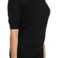 Dolce & Gabbana Elegant Black Cashmere Sequin Collar Top