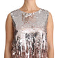 Dolce & Gabbana Golden Pink Sequined Fringe Elegance Top