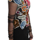 Dolce & Gabbana Elegant Floral Applique Long Sleeve Top