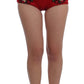 Dolce & Gabbana Ravishing Red Silk Embroidered Shorts