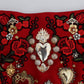 Dolce & Gabbana Red Silk Crystal-Embellished Mini Shorts