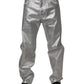 Dolce & Gabbana Metallic Silver Cotton Straight Denim Jeans