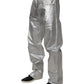 Dolce & Gabbana Metallic Silver Cotton Straight Denim Jeans