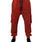 Dolce & Gabbana Red Hearts Cargo Jogger Men Sweatpants Pants