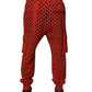 Dolce & Gabbana Red Hearts Cargo Jogger Men Sweatpants Pants
