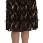 Dolce & Gabbana Elegant Gold Black Silk Blend High Waist Skirt