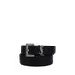 Saint Laurent Black Calf Leather Bos Taurus Regular Belt