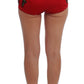 Dolce & Gabbana Elegant Silk Red Embroidered Mini Shorts