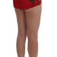 Dolce & Gabbana Elegant Silk Red Embroidered Mini Shorts