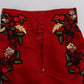 Dolce & Gabbana Elegant Silk Red Embroidered Mini Shorts