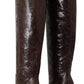 Dolce & Gabbana Brown Exotic Leather Heels High Boots Shoes