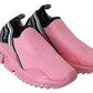 Dolce & Gabbana Pink Low Top Sorrento Sneakers Slip On Casual Shoes