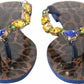Dolce & Gabbana Blue Crystals Flats Sandals Beachwear Shoes