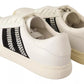 Marc Jacobs White Leather Crystal Embellished Sneakers Shoes