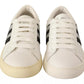 Marc Jacobs White Leather Crystal Embellished Sneakers Shoes