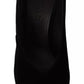 Jil Sander Black Leather Suede Block Heels Pumps Shoes