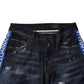 Dolce & Gabbana Dark Blue Cotton Tattered Skinny Denim Jeans