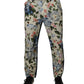 Dolce & Gabbana Beige Blue Floral Cotton Men Denim Jeans