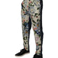 Dolce & Gabbana Beige Blue Floral Cotton Men Denim Jeans
