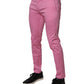 Dolce & Gabbana Pink Cotton Slim Fit Men Dress Formal Pants