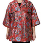 Dolce & Gabbana Red Floral Jacquard Button Down Coat Jacket