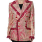 Dolce & Gabbana Pink Gold Jacquard Nylon Coat Blazer Jacket