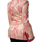 Dolce & Gabbana Pink Gold Jacquard Nylon Coat Blazer Jacket