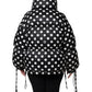 Dolce & Gabbana Black White Polka Dot Full Zip Puffer Jacket