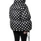 Dolce & Gabbana Black White Polka Dot Full Zip Puffer Jacket