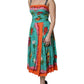 Dolce & Gabbana Multicolor Printed Silk Sleeveless Midi Dress