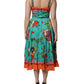 Dolce & Gabbana Multicolor Printed Silk Sleeveless Midi Dress