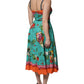 Dolce & Gabbana Multicolor Printed Silk Sleeveless Midi Dress