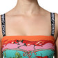 Dolce & Gabbana Multicolor Printed Silk Sleeveless Midi Dress