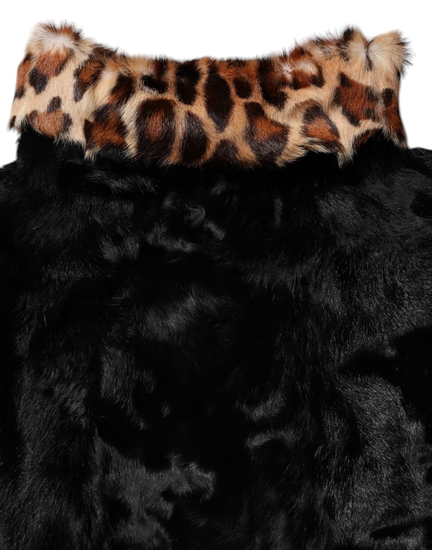 Dolce & Gabbana Black Lamb Fur Short Women Coat Jacket