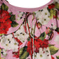 Dolce & Gabbana Pink Floral Silk Short Sleeves Blouse Top