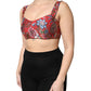 Dolce & Gabbana Red Floral Brocade Cropped Bustier Corset Top