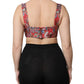 Dolce & Gabbana Red Floral Brocade Cropped Bustier Corset Top
