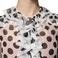 Dolce & Gabbana White Black Polka Dot Cotton Sleeveless Top