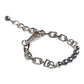Dolce & Gabbana Silver Tone Chain Lobster Clasp Logo Gray Pearls Bracelet