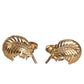Dolce & Gabbana Gold 925 Sterling Silver Crystal Leaf Accessory Cufflink