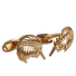 Dolce & Gabbana Gold 925 Sterling Silver Crystal Leaf Accessory Cufflink