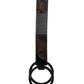 Dolce & Gabbana Brown Leather DG Plaque Double Keyring Holder Keychain