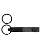 Dolce & Gabbana Brown Leather DG Plaque Double Keyring Holder Keychain